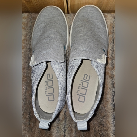 Hey Dude Emma Moondust Silver Shoe Soft Cotton Pull On Canvas Sz 11 - Picture 4 of 4